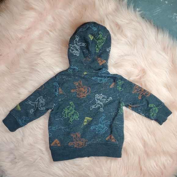 Cat & Jack Astronaut Pizza Zip-up Hoodie - Picture 2 of 5